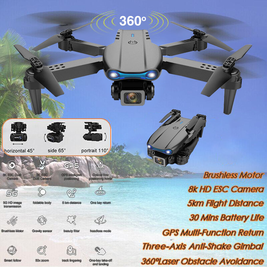 2024 ✈️ New Professional Drone | 8K Camera | 5G | 3-Axis Gimbal | 360° Obstacle Avoidance Technology